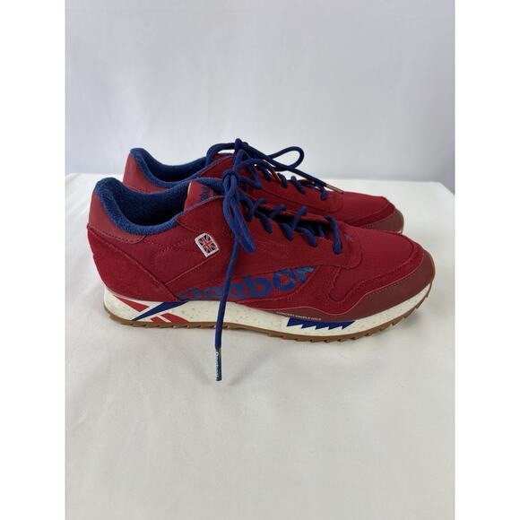 Reebok Classic‎ Leather Sneaker Ripple Excellent Red Blue DV7196 8.5 Union Jack - Picture 3 of 13
